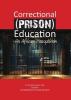 Red band at top, image of prison cell at bottom. Book main title lettering at top, bottom is authors names