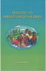 Book title in yellow lettering at top and author's name below, on a soft blue background shaded to green with oval horizontal drawing of a multi-coloured smiling family on a picnic blanket