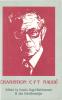 high-contrast wine red photo rendering of the face of the man to whom the book is dedicated, CPT Naude, in a square block. the background is gret, and the book title lettering is in winered, and the 2 editors; names are placed in grey lettering at the bottom of the cover.